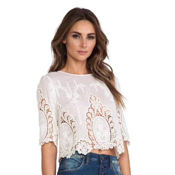 NWT Dolce Vita Embroidered Lace Top - Picture 3 of 7